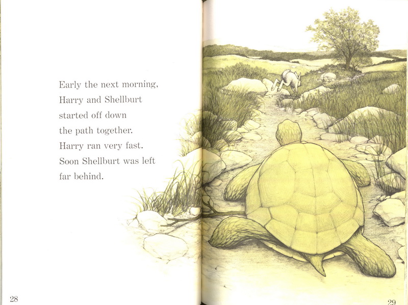 детская книжка на английском языке сказка про черепаху и кролика