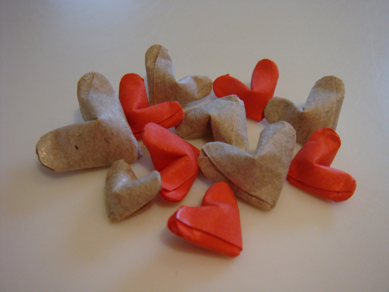 сердечки оригами, сердечки из бумаги