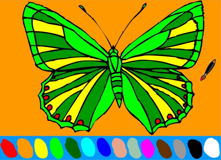 раскраска онлайн бабочка