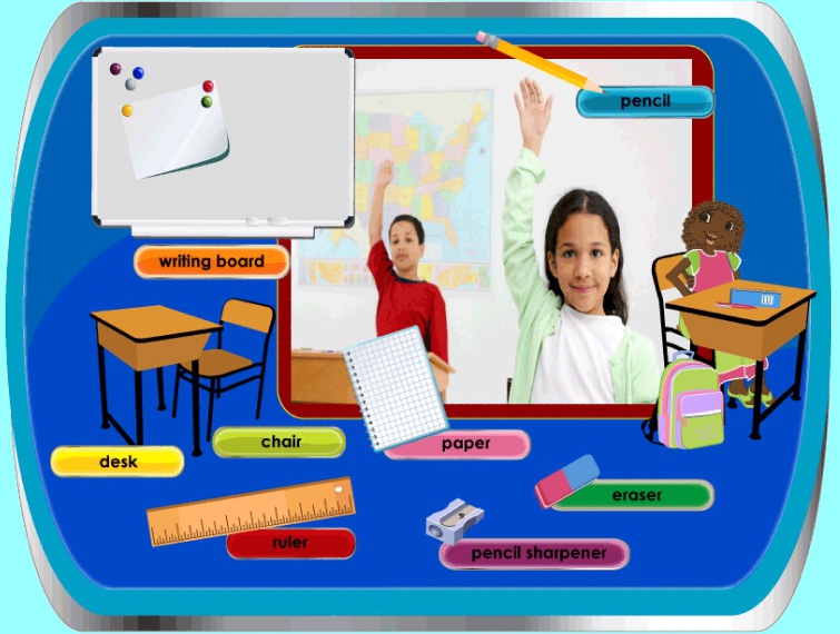 Онлайн английский для детей, онлайн игры, Учим английский онлайн, английские слова школьные принадлежности, школа
